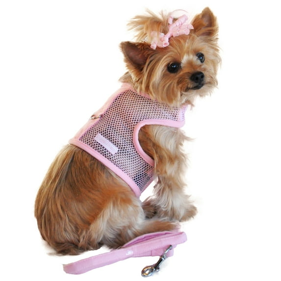 Cool Mesh Dog Harness by Doggie Design - Solid Pink - Medium
