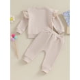 thumbnail image 4 of Bagilaanoe 2PCS Baby Girl Pants Set Newborn Long Sleeve Sweatshirt Pullover Tops + Sweatpants 6M 12M 18M 24M Infant Casual Sweatsuits, 4 of 8