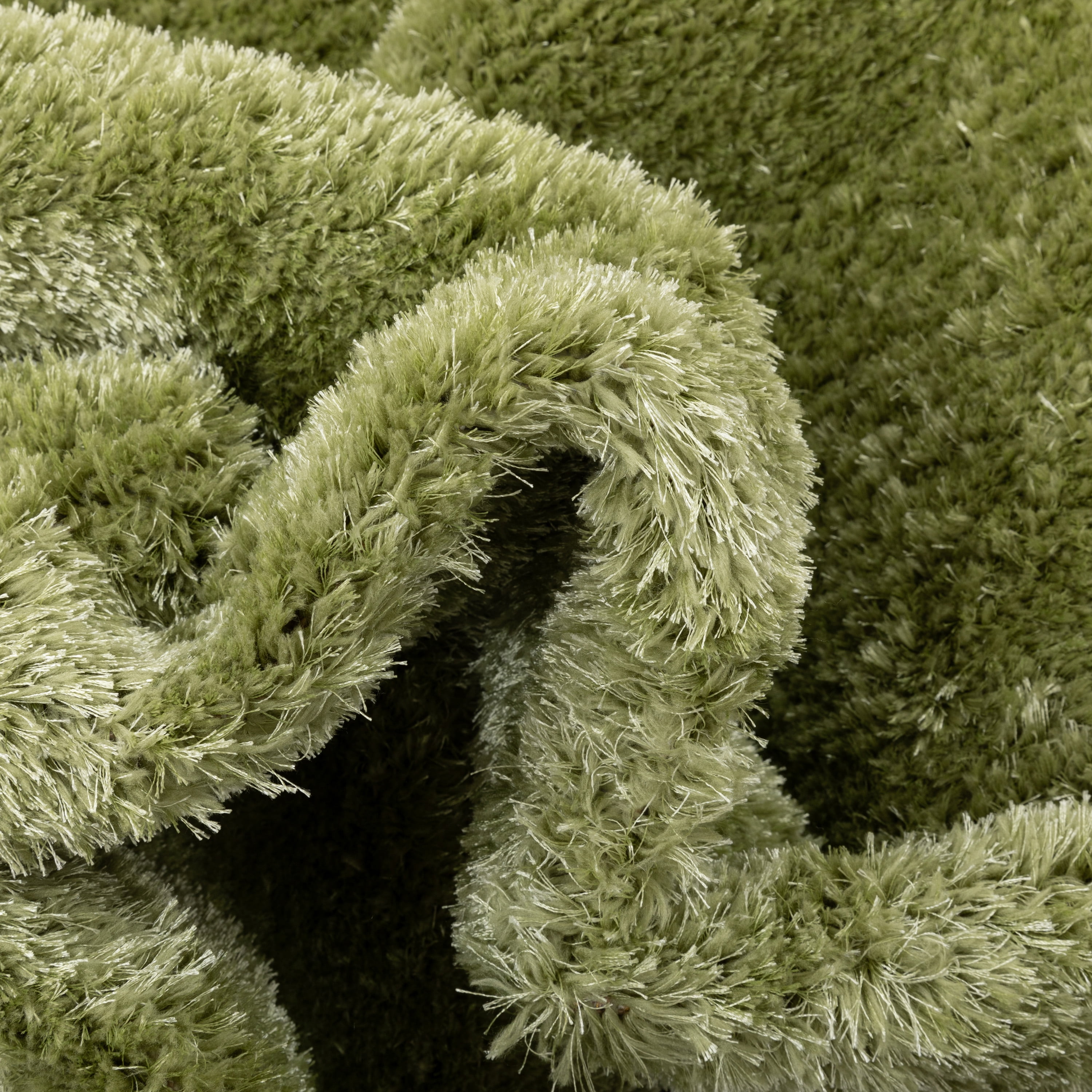 Well Woven Rainbow Chroma Glam Solid Two-Tone Soft Shimmer Pile Green Shag 9'3" x 12'6" Area Rug