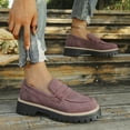 thumbnail image 6 of Wowcloth Suede Loafers for Women - Versatile Wide Width Chunky Heel with British Style Low Heel Shoes for Autumn Winter Fashion, 6 of 9