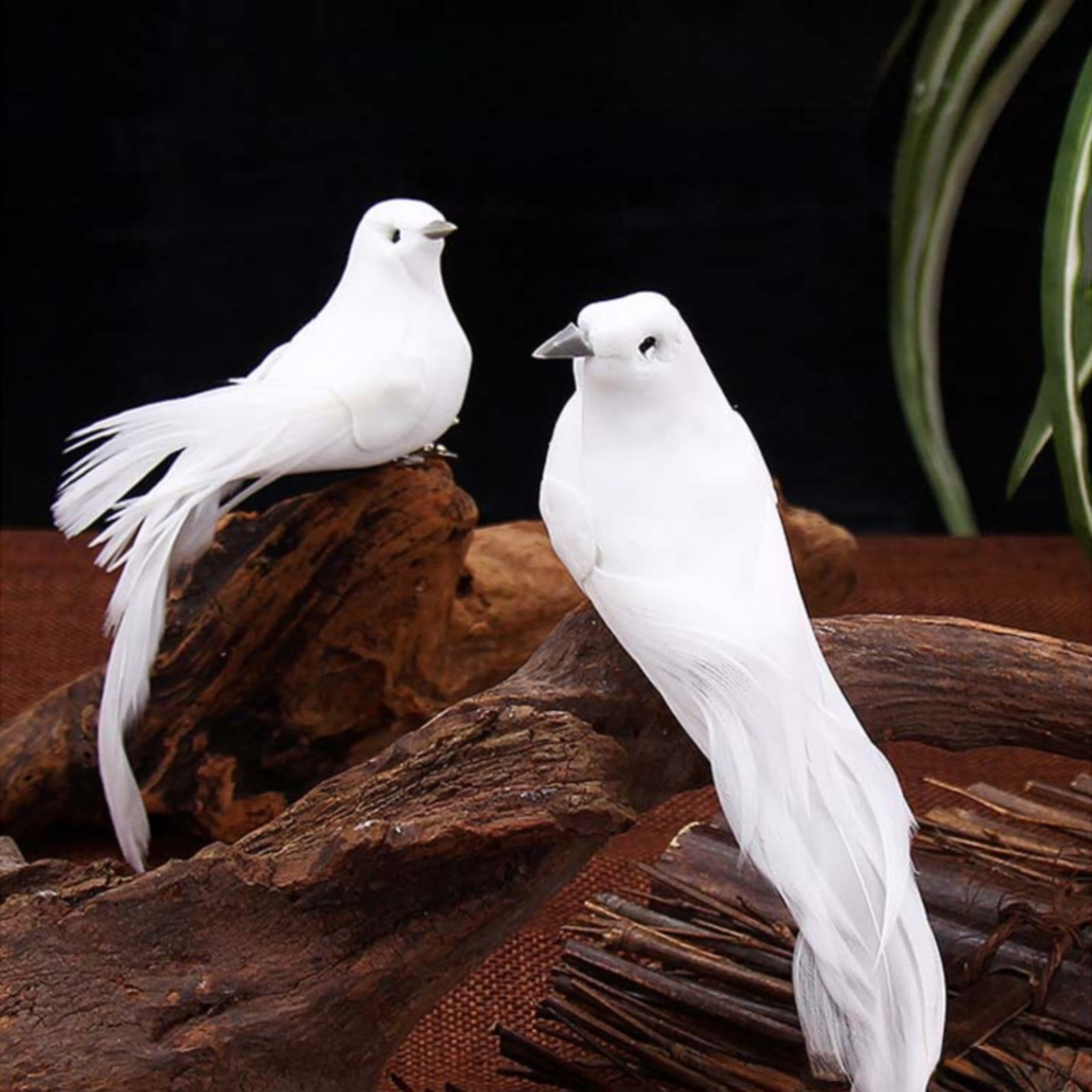 THHEIC Artificial Birds, Artificial White Doves Simulation Foam White Feathered Artificial Birds Doves Clip On Ornament for Christmas Tree Decorations, Wedding, Wreaths & Crafts