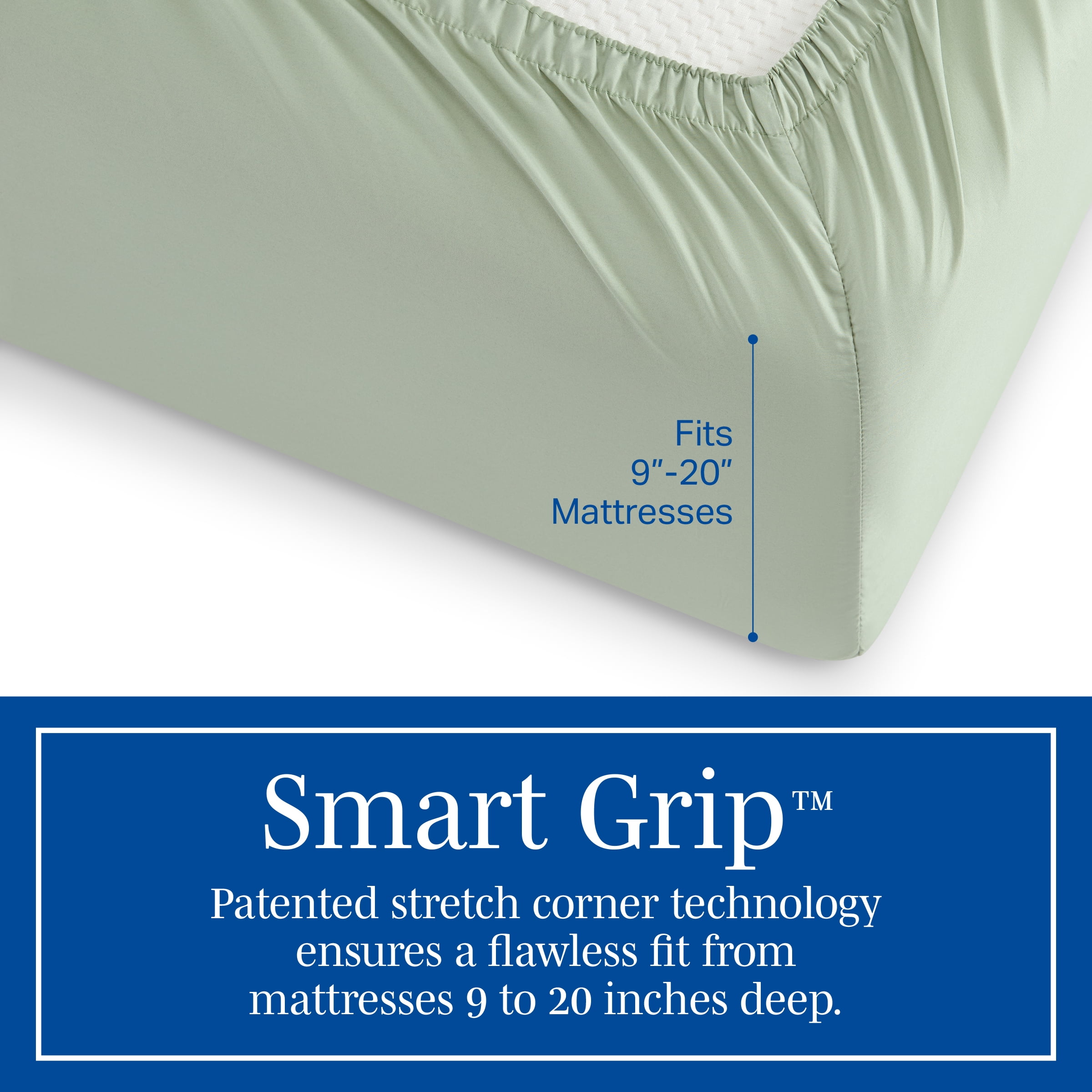 Wamsutta 1846 4-Piece 400 Thread Count Desert Sage Egyptian Giza Cotton Percale Bed Sheets, Queen-Deep Pocket