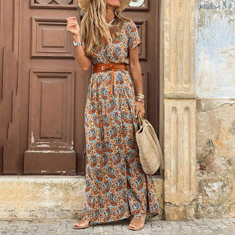 high end maxi dresses flower maxi dress Coastal Blue Floral Maxi Dress