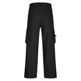thumbnail image 5 of Levmjia Men's Cargo Pants Multi-Pocket Work Pants 100% Polyester Twill Utility Trousers Drawstring Elastic Waist Casual Joggers Solid Color Streetwear Pants S-2XL, 5 of 8
