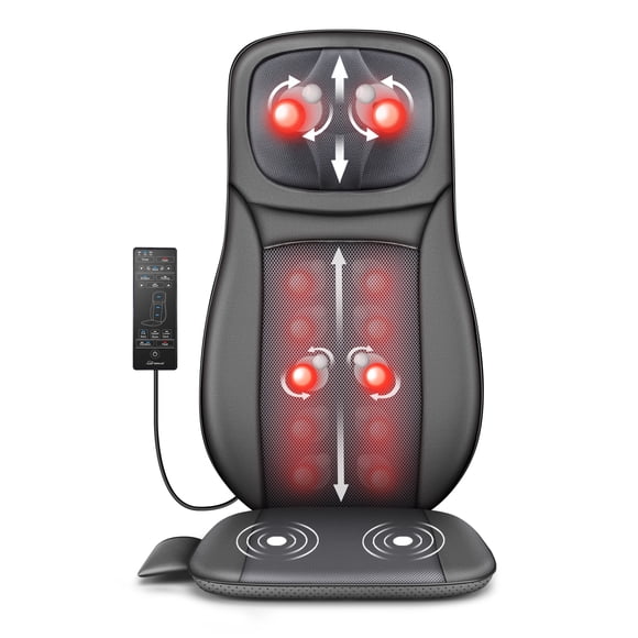 Shiatsu Back Massager with Heat, Snailax Kneading Massage Seat Cushion, Christmas Gifts