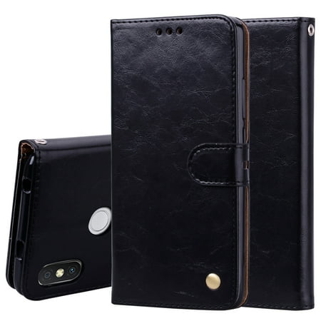 Business Style Oil Wax Texture Horizontal Flip Leather Case for Xiaomi Redmi S2, with Holder & &
