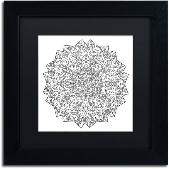 Trademark Fine Art "Calming Mandala" Canvas Art by Kathy G. Ahrens, Black Matte, Black Frame