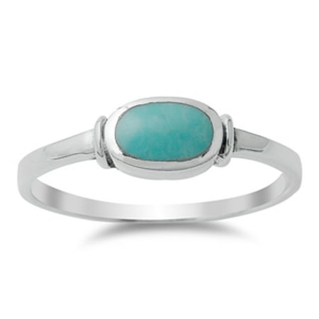 Sterling Silver Turquoise Toe Ring - CHOOSE YOUR COLOR Women's Simple Simulated Turquoise Unique Ring New .925 Sterling Silver Band
