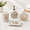 Yellow, variant on Yellow 4 Piece Ceramic Seashell Starfish Bathroom Accessory Set with Soap Dispenser