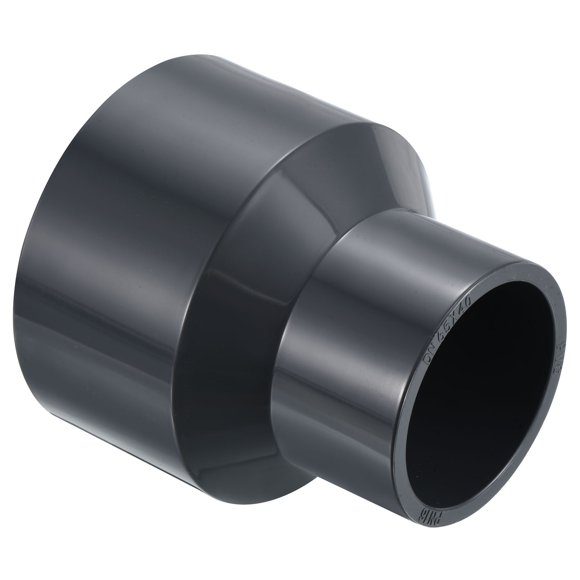 Uxcell Reducer Pipe Fitting PVC Straight Socket Coupling Connector, Grey 3x2" 1