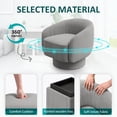 thumbnail image 5 of RoyalCraft Swivel Accent Chair with Ottoman Set of 2, 360°Swivel Barrel Chair with Footrest, Grey Velvet Upholstered Armchair and Ottoman Set, Modern Round Chair for Living Room, Bedroom, Office, 5 of 7