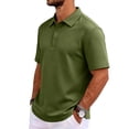 thumbnail image 4 of Delconic Mens Golf Polo Shirts Quick Dry Moisture Wicking Performance Polo Shirt for Business Casual Army Green L, 4 of 8