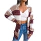 thumbnail image 2 of Pntutb Moda Mujer Otoño Invierno Rayas Manga Larga Cardigan Suéter Abrigo tops Rollbacks Pntutb Pntutb-3755, 2 of 6