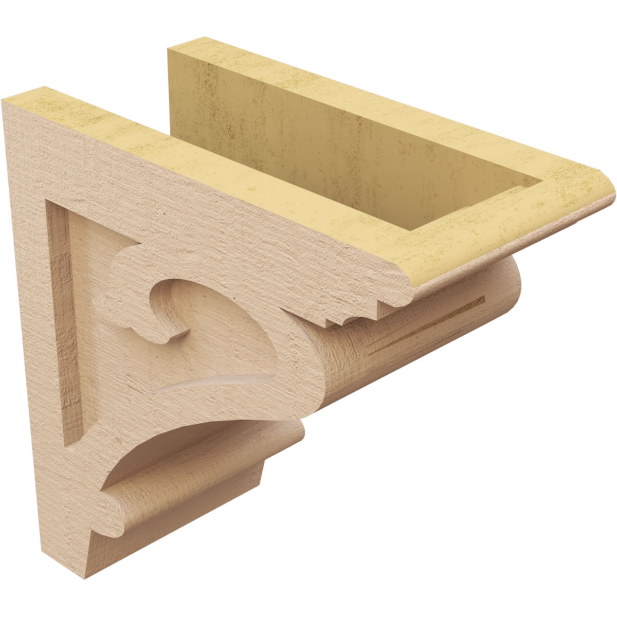 5"W x 10"D x 10"H Classic Mayflower Rough Cedar Woodgrain TimberThane Corbel, Primed Tan