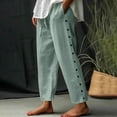 thumbnail image 2 of FNFYFH Clearance Breathable Ladies Linen Pants Solid Color Summer, 2 of 5