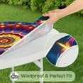 thumbnail image 5 of Colorful Tie Dye Luminous Mandala Pattern Round Fitted Tablecloth with Elastic Edge,Dining Table Cover Waterproof,Outdoor Round Tablecloth for Camping,Dining,Indoor and Outdoor, 5 of 7