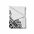 thumbnail image 2 of Ireland Map Soft Flannel Fleece Blanket, Modern Calligraphic Monochrome Design of Map Shape with City Names, Cozy Plush for Indoor and Outdoor Use, 50" x 70", Charcoal Grey and White, by Ambesonne, 2 of 6