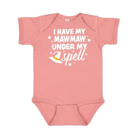 

Inktastic I Have Mawmaw Under My Spell with Cute Witch Hat Gift Baby Boy or Baby Girl Bodysuit