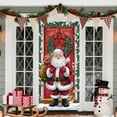 thumbnail image 6 of Fasiaou 1 Packs Christmas Door Cover Santa Claus Design Festive Holiday Decor Polyester Door Hanging for Home Party Indoor Outdoor Christmas Decoration 35 x 71 Inch, 6 of 6