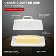 thumbnail image 3 of Bruntmor Elegant Porcelain Butter Dish with Lid, Covered Butter Keeper - Handle Design - Dishwasher Safe, 7.5 Inch Wide, White, 3 of 9