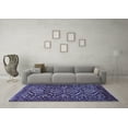 thumbnail image 3 of Ahgly Company Machine Washable Indoor Round Persian Blue Traditional Area Rugs, 3' Round, 3 of 4