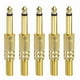 thumbnail image 1 of Uxcell 5 Pcs 1/4" Conector de Audio TS, Conector de Cable Mono Masculino TS de 6.35 mm, Conector de Cable de Audio Masculino TS para Altavoz, Micrófono, Guitarra, Equipos de Audio, 3.11" Oro, 1 of 6