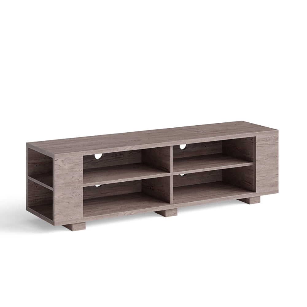 Finihen TV Stand, TV Cabinet, Modern Wood Storage Console Entertainment Center, Media Entertainment Center with Storage, for Living Room, Bedroom, Gray