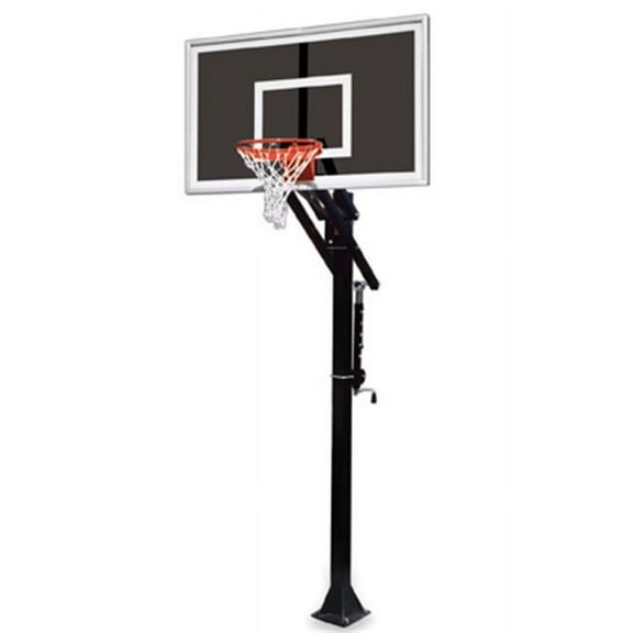 Jam Eclipse-BP Steel-Smoked Glass In Ground Adjustable Basketball System, Gold
