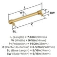 thumbnail image 5 of Amerock Faraday 6-5/16 inch (160mm) Center-to-Center Champagne Bronze Cabinet Pull, 5 of 6