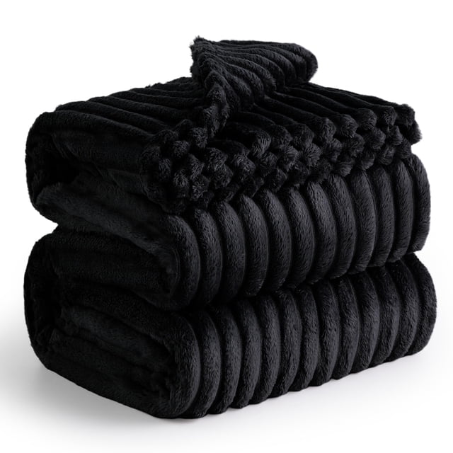 Manta Bedsure, forro polar de franela, color negro California, tamaño king