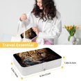 thumbnail image 5 of Leopard Elegant PU Leather Jewelry Organizer Box with Removable Compartment, Portable Earring Organizer and Bracelet Holder, 5 of 6