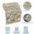 thumbnail image 5 of Spring Flowers Bed Runner for Twin Size Bed, Country Watercolor Red White Camellia Floral Leaf Green Soft Bedding Scarf Bedding Protector Slipcover Sofa Throw for Bedroom Hotel Guesthouse, 5 of 8