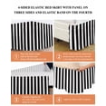 thumbnail image 6 of Black Striped Bed Skirt Queen Size, Modern Farmhouse Black White Stripes Wrap Around Bed Skirting with Adjustable Elastic Strap, Dust Ruffle Pleated Bedskirts 18 Inch Drop for Bedroom Queen Beds, 6 of 9