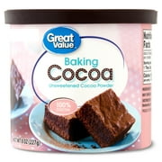 Great Value Baking Unsweetened Cocoa Powder, 8 oz Tub