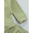 thumbnail image 6 of Qiylii 2Pcs Toddler Outfits, O-Neck Long Sleeve Romper + Buttons Pants, 6 of 9