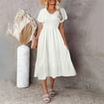 thumbnail image 4 of Robes Décontractées pour Femmes 2023 Mode Tendance Femmes Robe Ample à Col en V d'Été à Manches Courtes Robe de Soirée pour Femmes Élégante Élégante en Liquidation, 4 of 8