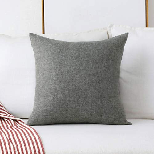 Home Brilliant Linen Large Throw Pillow Cover Euro Sham Cushion For Bench Bed Sofa 26 X Inch 66cm Dark Grey Com Home Brilliant Linen Large Throw Pillow, Big Sofa Cushion Covers