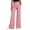 Pink, variant on Women's High Waist Wide Leg Dress Pants, Front Seam Flare Trousers with Elastic Back Waist and Side Pockets, Lightweight Wrinkle Resistant Suiting Pants for Office Commute Daily Wear Beige L