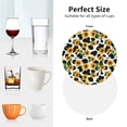 thumbnail image 6 of Lsque Cute Cow Print Sunflower C Pattern 4" Drink Coasters Set of 4, PVC Leather Absorbent Coasters, Table Coaster Set Decorative Coffee Cup Coasters Housewarming Gift -Round Shape, 6 of 6