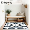 thumbnail image 3 of ODIKA 8'x10' Machine Washable Non-Slip Area Rug, Aztec Motif Indoor Non Skid High Traffic Rug, Navy, 524079, 3 of 7