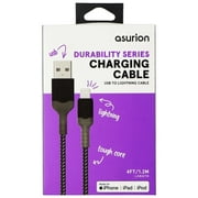 Asurion Durability (4-FT)  8-Pin to USB Braided MFi Cable - Black