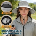 thumbnail image 6 of (2 pack) EINSKEY Sun Hat for Men Women, Waterproof Wide Brim Boonie Bucket Hat for Fishing Hiking - Light Gray, 6 of 9