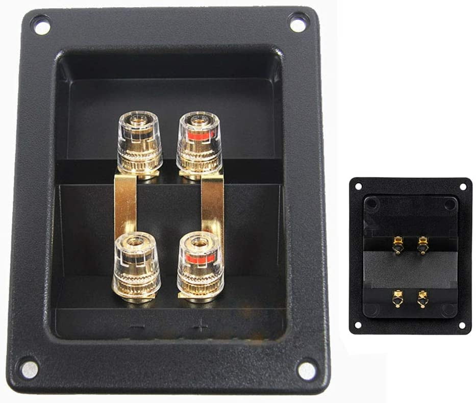 Boîte De Jonction Enceinte 4 Voies - 122x96mm - Bornes Cuivre - NEUVE