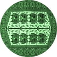 thumbnail image 1 of Ahgly Company Indoor Round Persian Emerald Green Traditional Area Rugs, 4' Round, 1 of 4