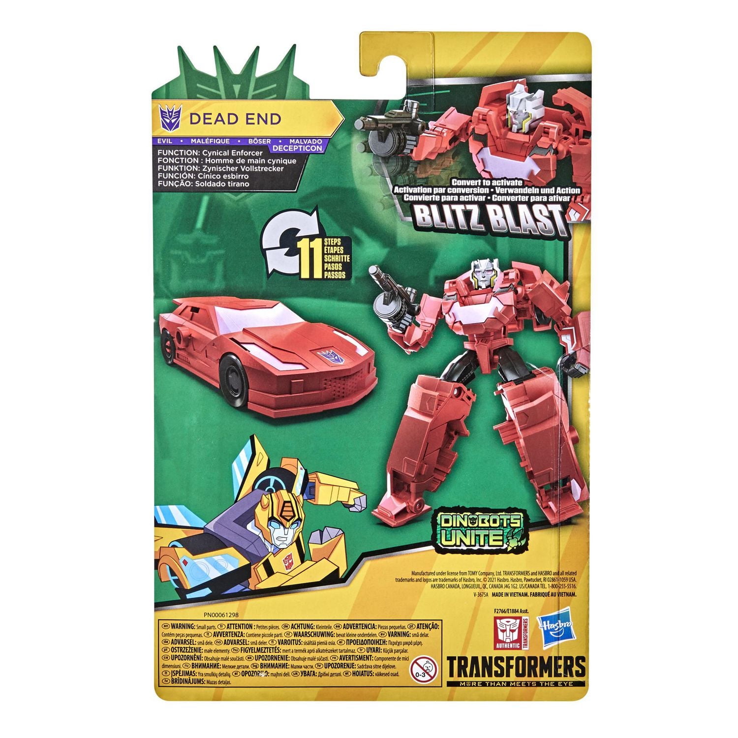 Transformers Toys Bumblebee Cyberverse Adventures Dinobots Unite Warrior Class Dead End Action Attackers Figure, Ages 6 and Up, 5.4-inch