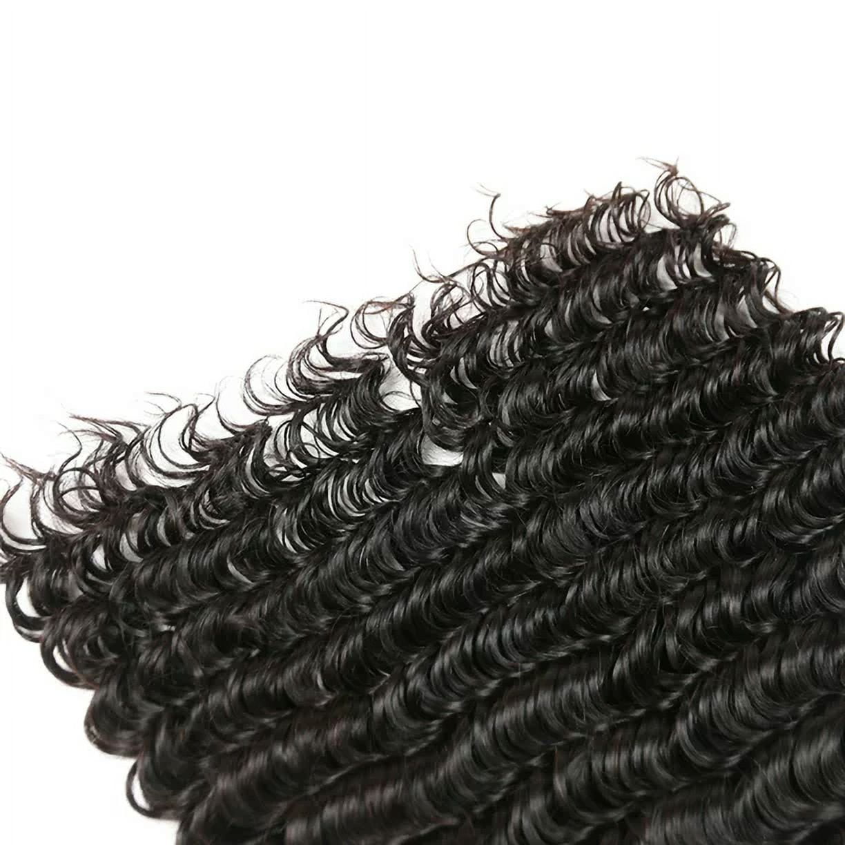 Ustar Brazilian Virgin 3 Bundle with Closure 100% Human Hair Deep Wave 10"12"14"bundle+10" 4x4 Closure