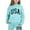 Light Blue, variant on Huowey Children Kids Boys and Girls Long Sleeve Letter Printed Lightweight Hoodie Sweatshirts and Long Pants Set Outfit
