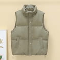 thumbnail image 5 of uublik Puffer Vest Womens Green Lightweight Quilted Sleeveless Stand Collar Zip Up Winter Jackets, 5 of 7
