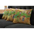 thumbnail image 2 of Ambesonne Cartoon Throw Pillow Cover 4 Pack, Wild West Cowboy, 20", Brown Green, 2 of 6