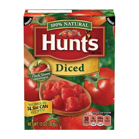 HUNTS Diced Tomatoes Plain Variety, 13 OZ